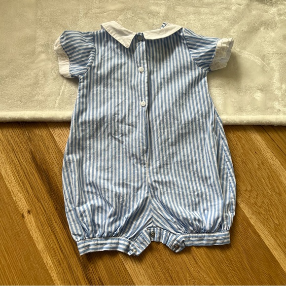 Lil Cactus second Birthday Romper blue white stripe embroidered sun 2t - Picture 5 of 5